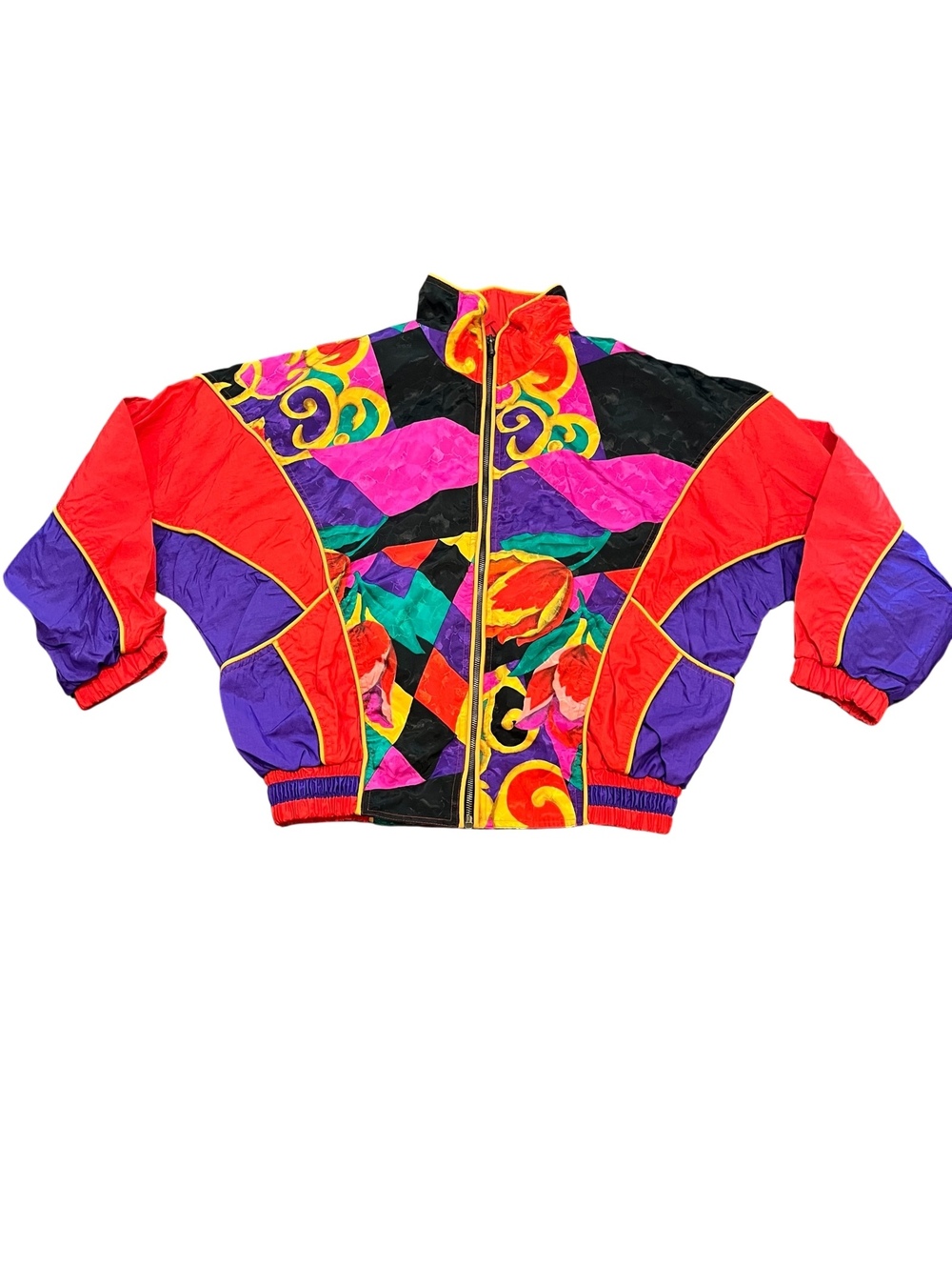 East West colorful patchwork zip jacket